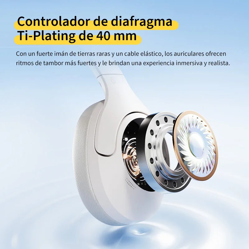 Audífonos QCY H3 Lite Bluetooth 5.3 con Cancelación de Ruido Activa (ANC) | Diadema HiFi 40mm, 60H Batería
