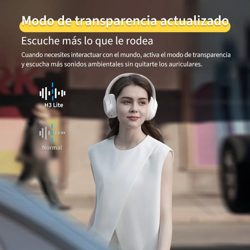 Audífonos QCY H3 Lite Bluetooth 5.3 con Cancelación de Ruido Activa (ANC) | Diadema HiFi 40mm, 60H Batería