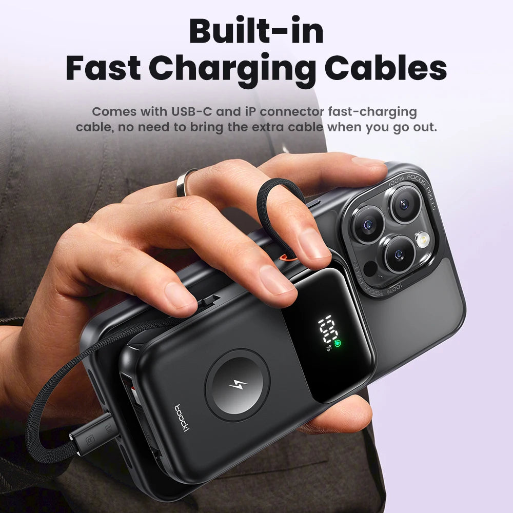 Power Bank Toocki 10000mAh | Carga Rápida PD 22.5W