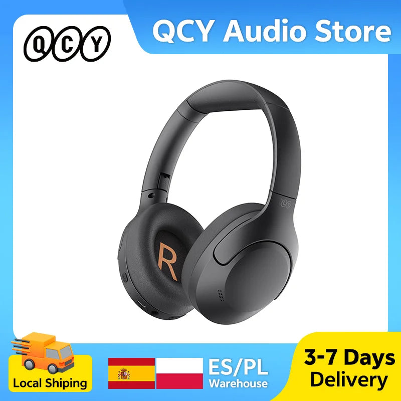 Audífonos QCY H3 Lite Bluetooth 5.3 con Cancelación de Ruido Activa (ANC) | Diadema HiFi 40mm, 60H Batería