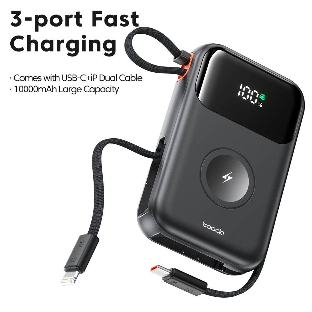 Power Bank Toocki 10000mAh | Carga Rápida PD 22.5W