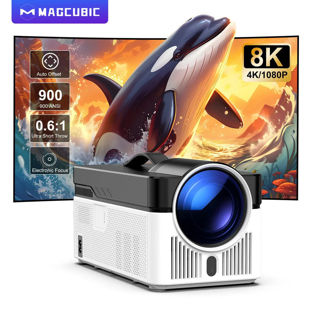 Proyector Magcubic HY450 Android 4K, Tiro Ultracorto, 900 ANSI, Bluetooth, Enfoque Automático