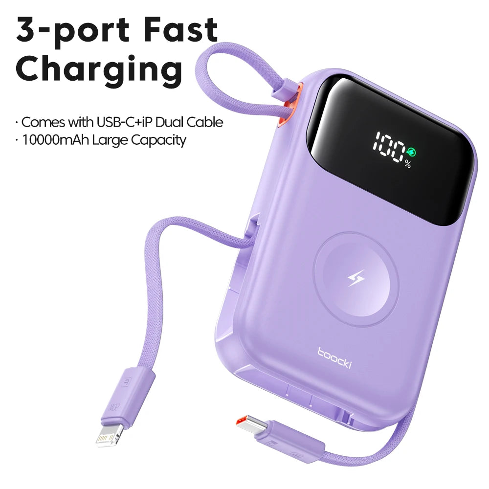 Power Bank Toocki 10000mAh | Carga Rápida PD 22.5W